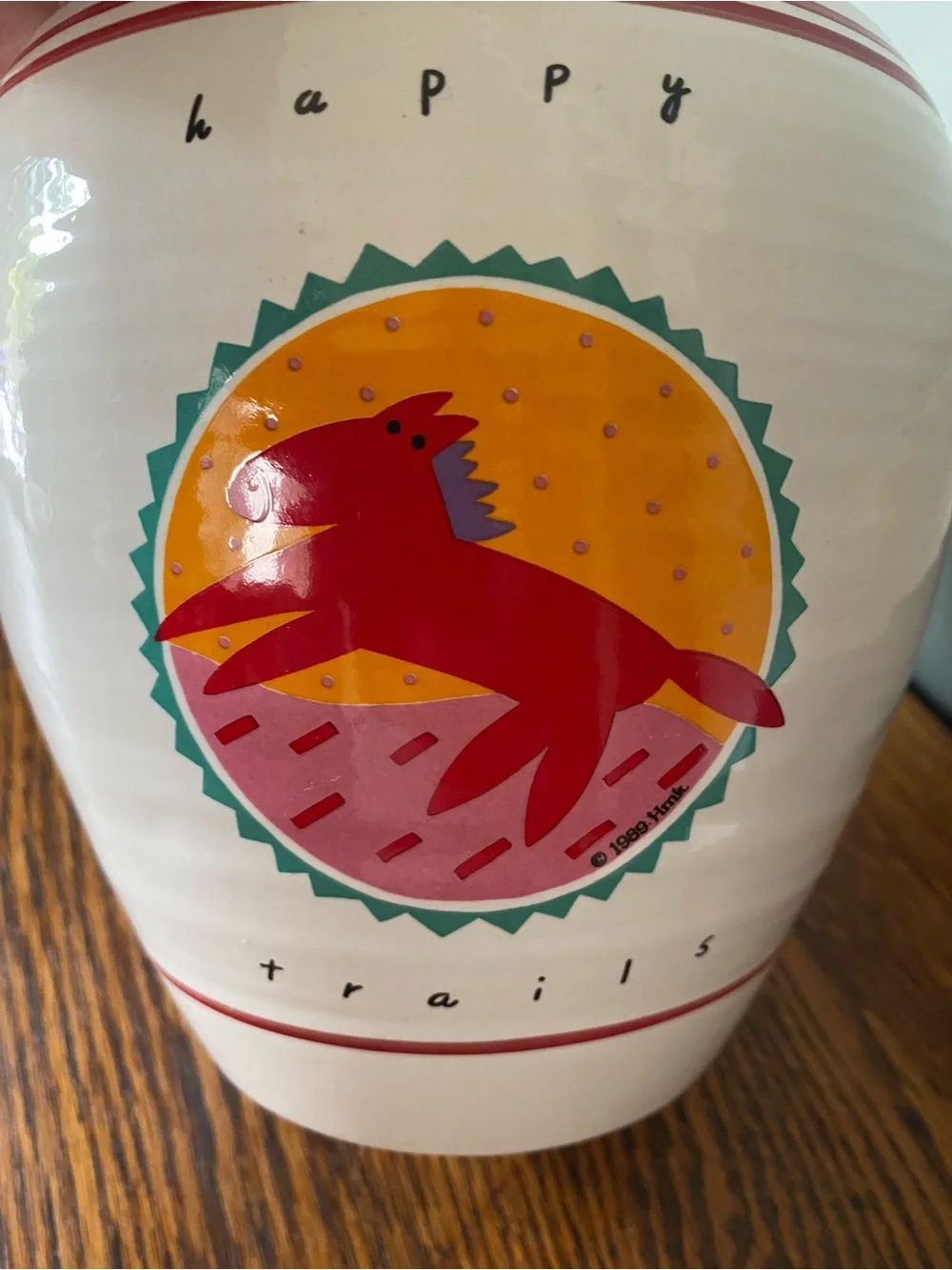 Pottery Craft USA Vintage 1989 Vase “Happy Trails” Colorful Horse Southwestern - Picture 4 of 11
